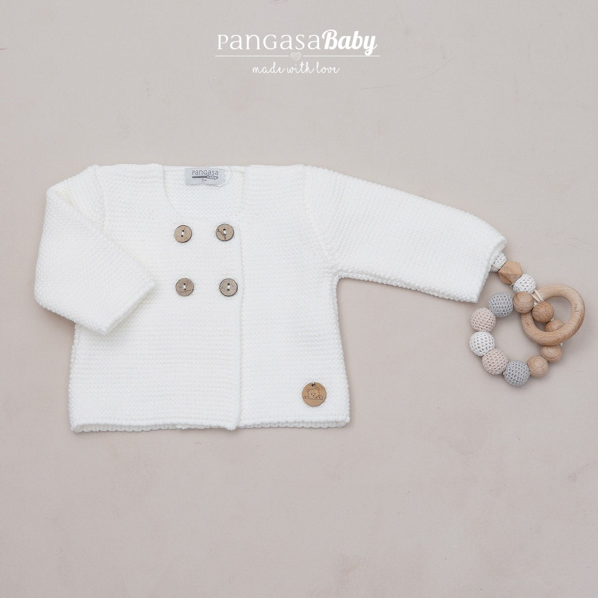 CHAQUETA CRUZADA 4 BOTONES MARFIL