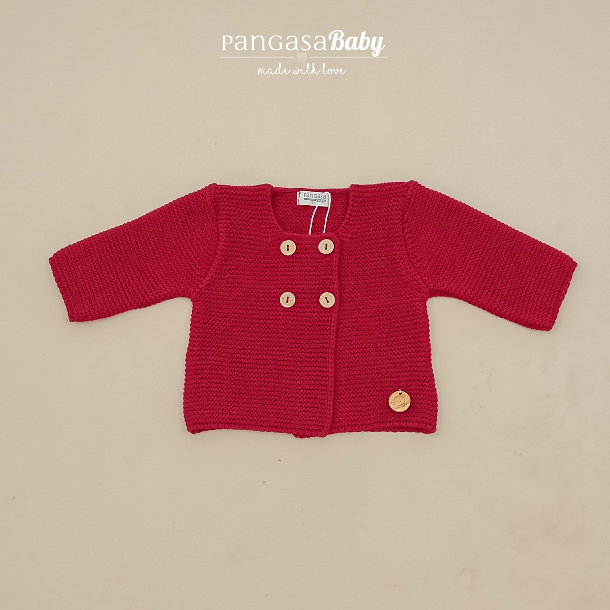 CHAQUETA CRUZADA 4 BOTONES CEREZA