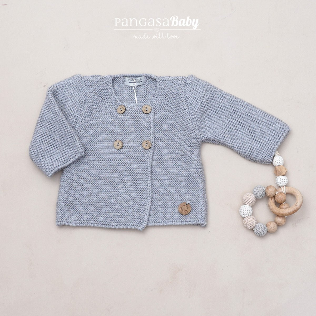 CHAQUETA CRUZADA 4 BOTONES GRIS