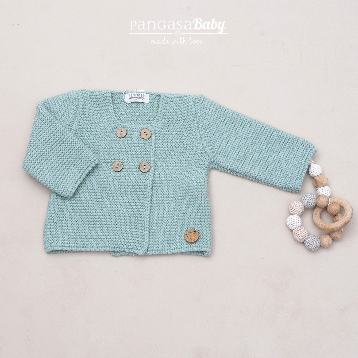 CHAQUETA CRUZADA 4 BOTONES VERDE MINT