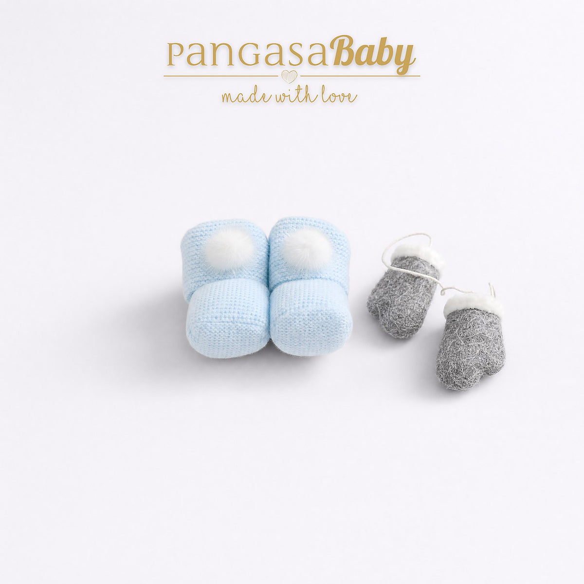 BOTITAS POMPON CELESTE BEBE