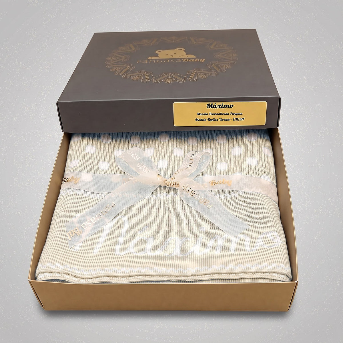 CHAL PERSONALIZADO LUNARES MARFIL