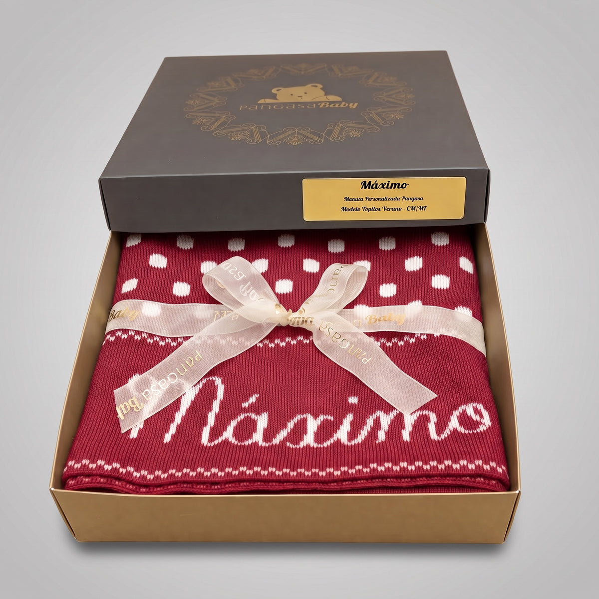 CHAL PERSONALIZADO LUNARES CEREZA