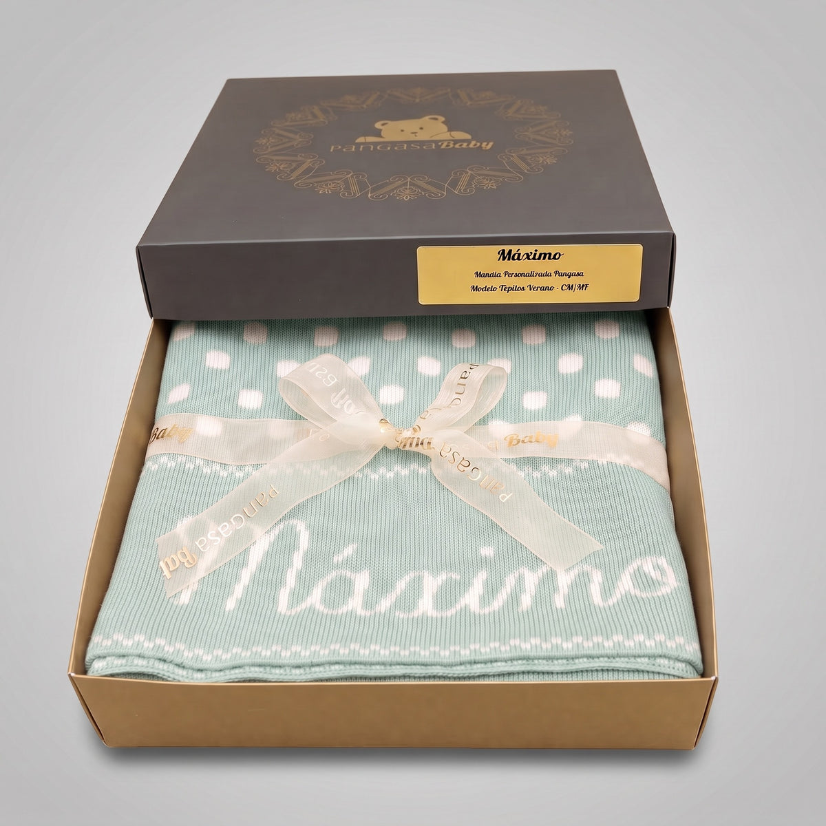 CHAL PERSONALIZADO LUNARES VERDE MINT