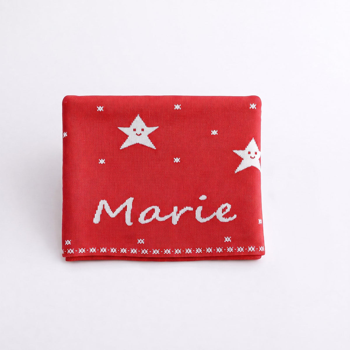 CHAL PERSONALIZADO ESTRELLAS ROJO