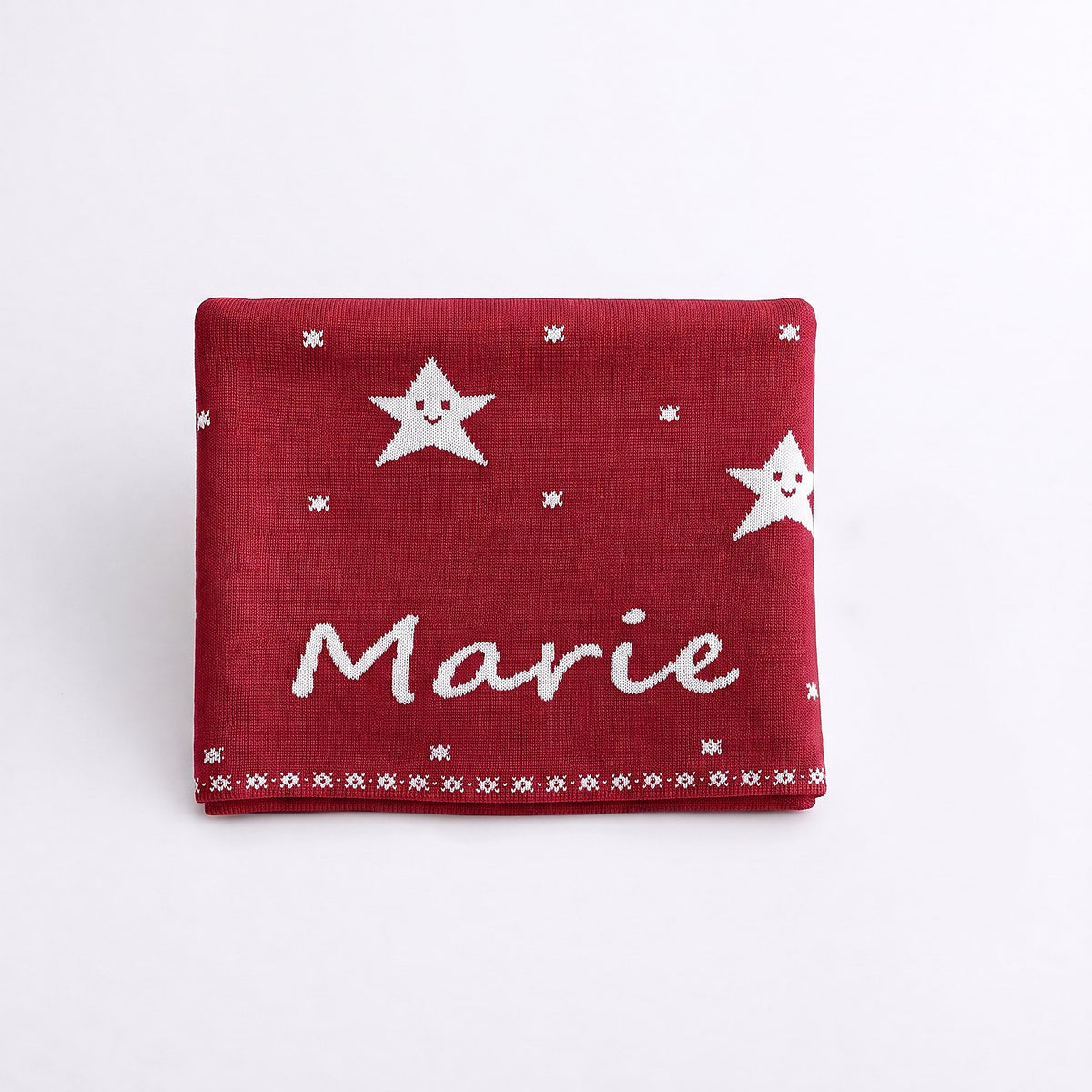 CHAL PERSONALIZADO ESTRELLAS CEREZA