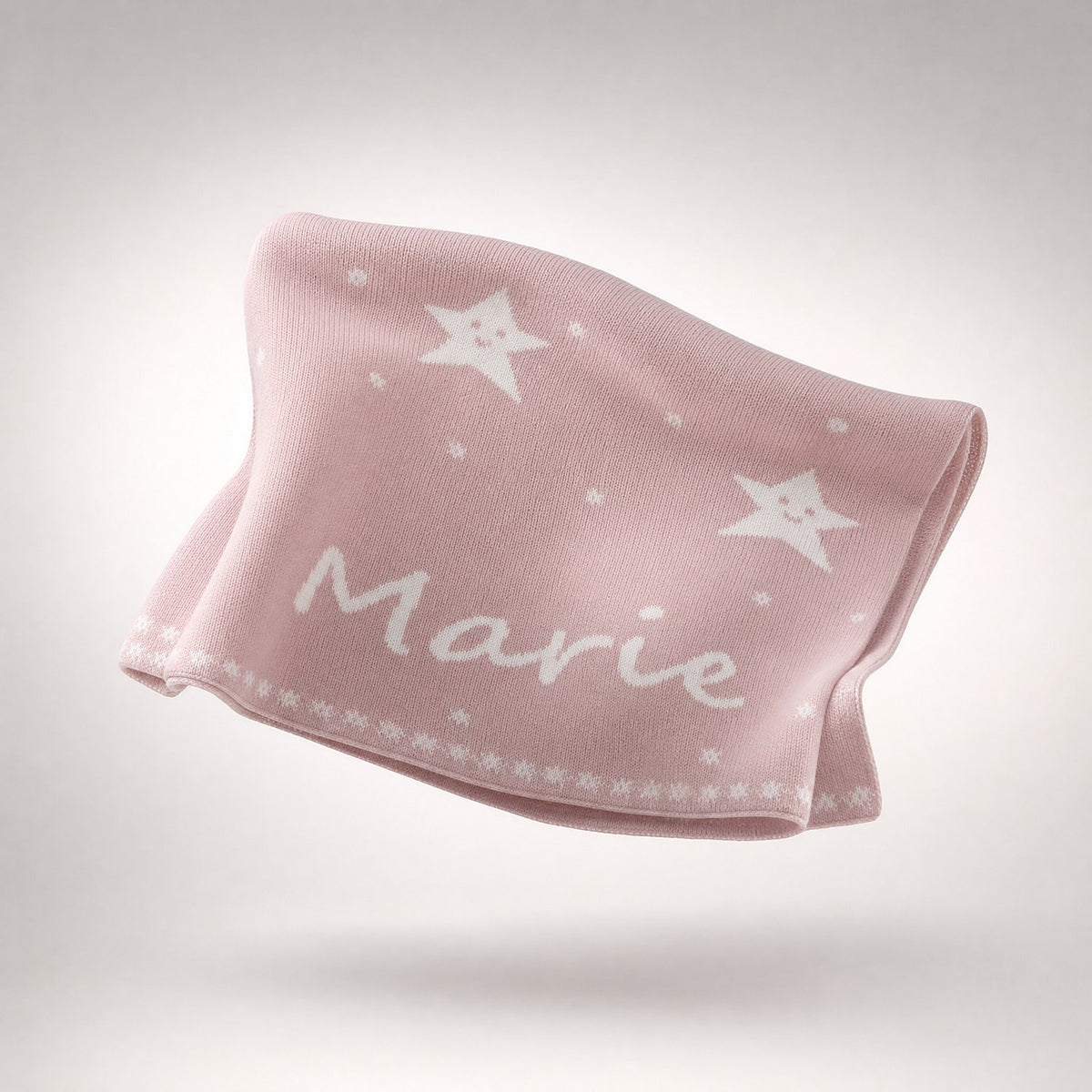 CHAL PERSONALIZADO ESTRELLAS ROSA EMPOLVADO