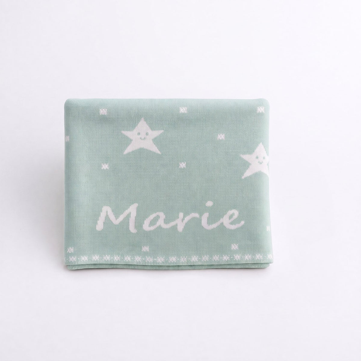 CHAL PERSONALIZADO ESTRELLAS VERDE MINT