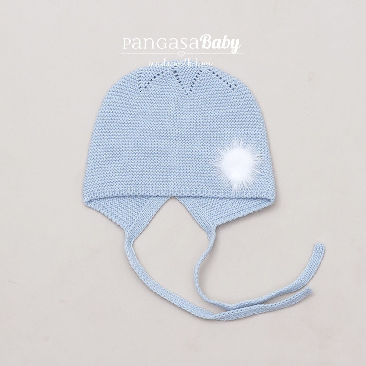 CAPOTA ESTRELLA POMPON CELESTE EMPOLVADO