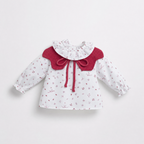 BLUSA HOJAS C.VOLANTE BASIC - CEREZA