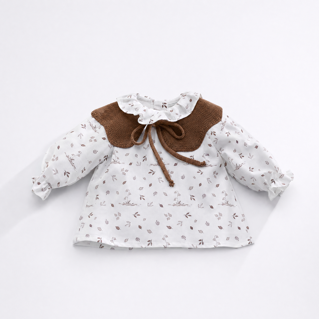 BLUSA HOJAS C.VOLANTE BASIC - CHOCOLATTE