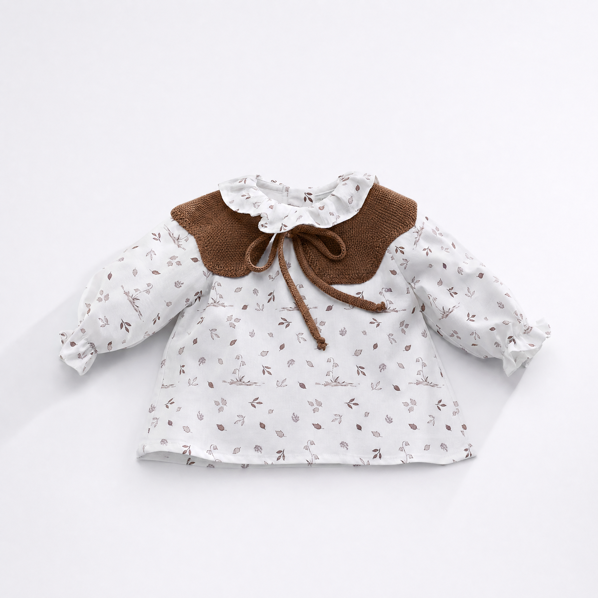 BLUSA HOJAS C.VOLANTE BASIC - CHOCOLATTE