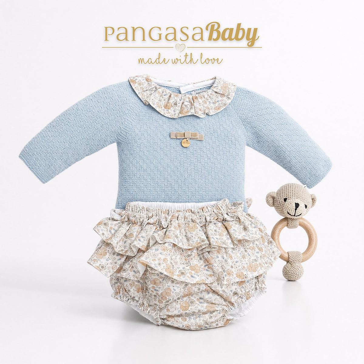 CONJ. BRAGUITA  SAND CELESTE EMPOLVADO
