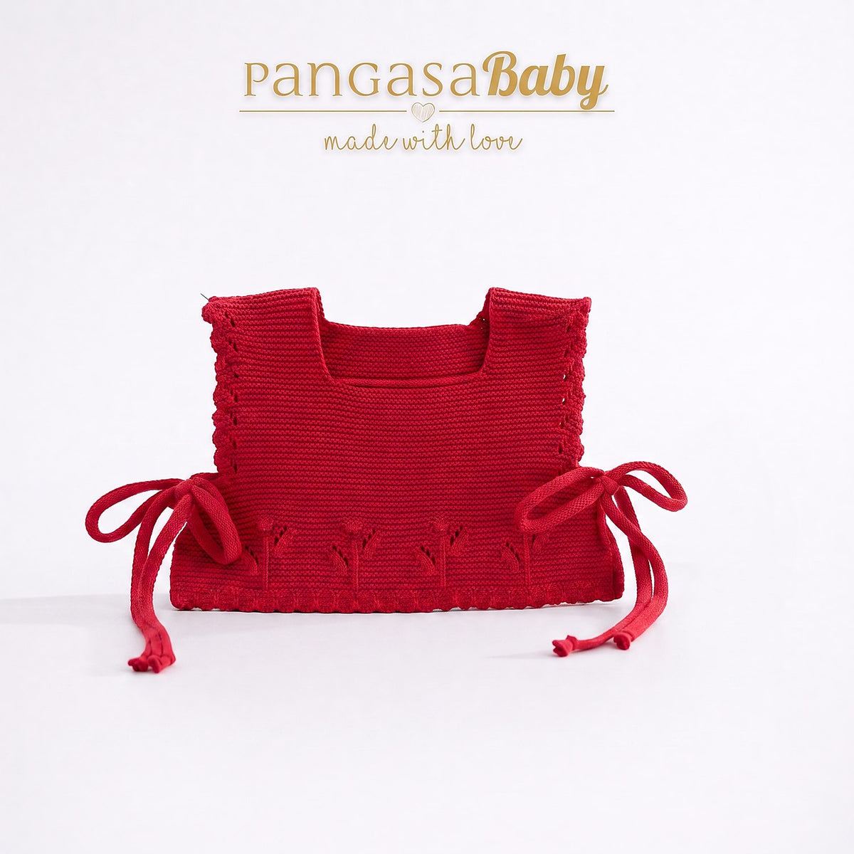 CHALECO PUNTO sin lazos, con botones ROJO