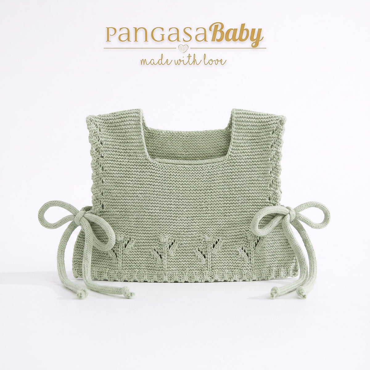 CHALECO PUNTO sin lazos, con botones VERDE HOJA