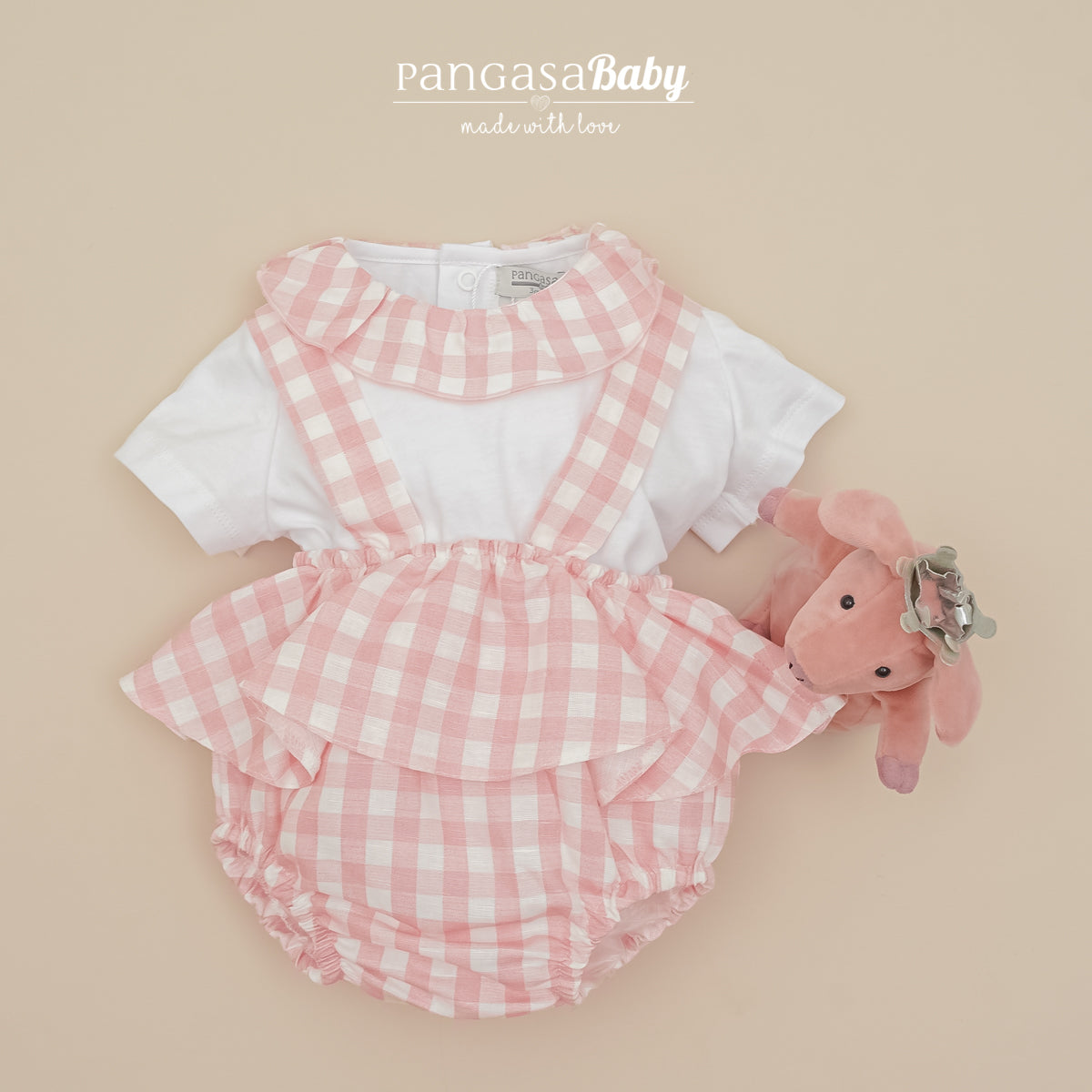 CONJ. C.VOANTE VICHY T-shirt overalls