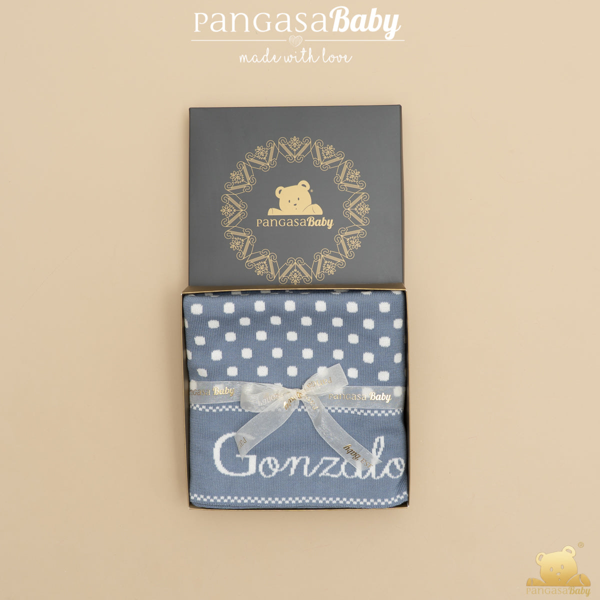 PERSONALIZED POLKA DOT BLANKET