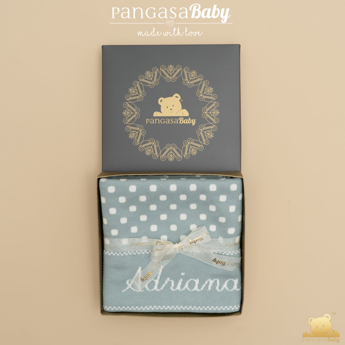 PERSONALIZED POLKA DOT BLANKET
