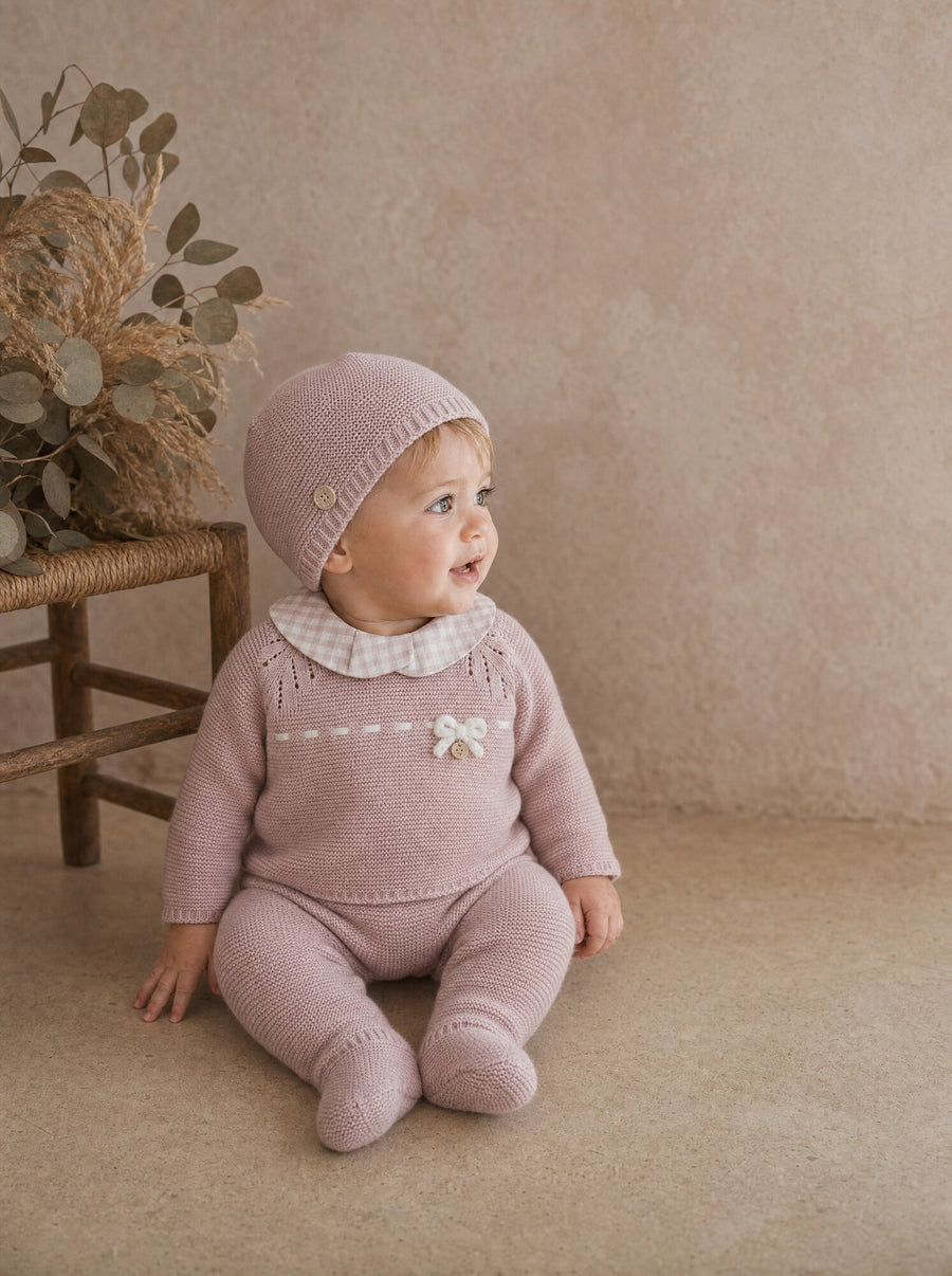 Primera puesta Niña — punto de algodón, colección 0-12 meses